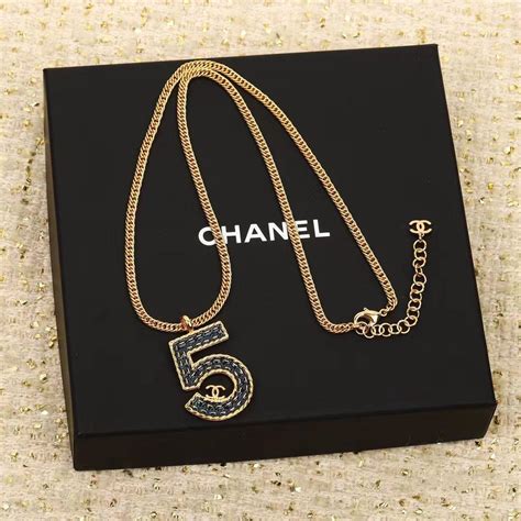 chanel 5 charm necklace|necklace with number 5.